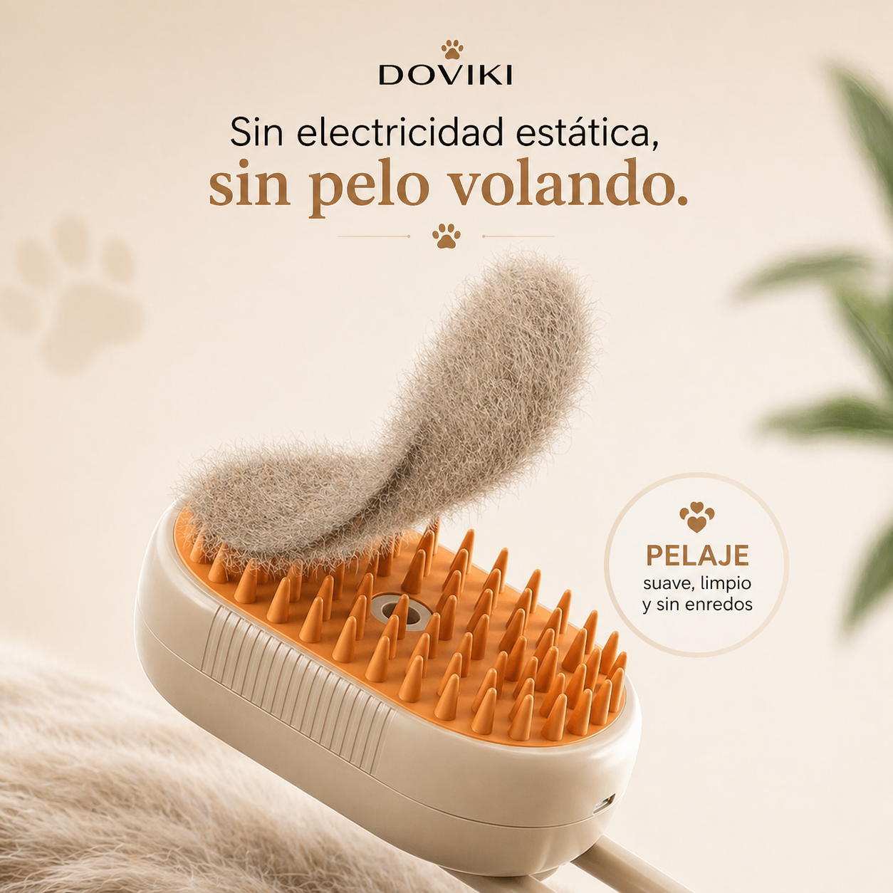 Cepillo Vaporizador Masajeador Quita Pelos Para Mascotas KP-2165